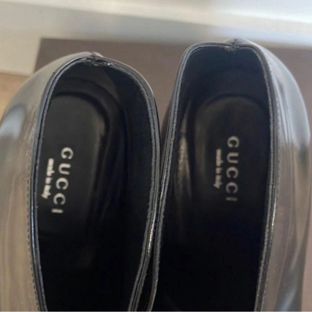 Gucci Pelle Black Lace Up Booties Size 38.5 - Picture 7 of 7